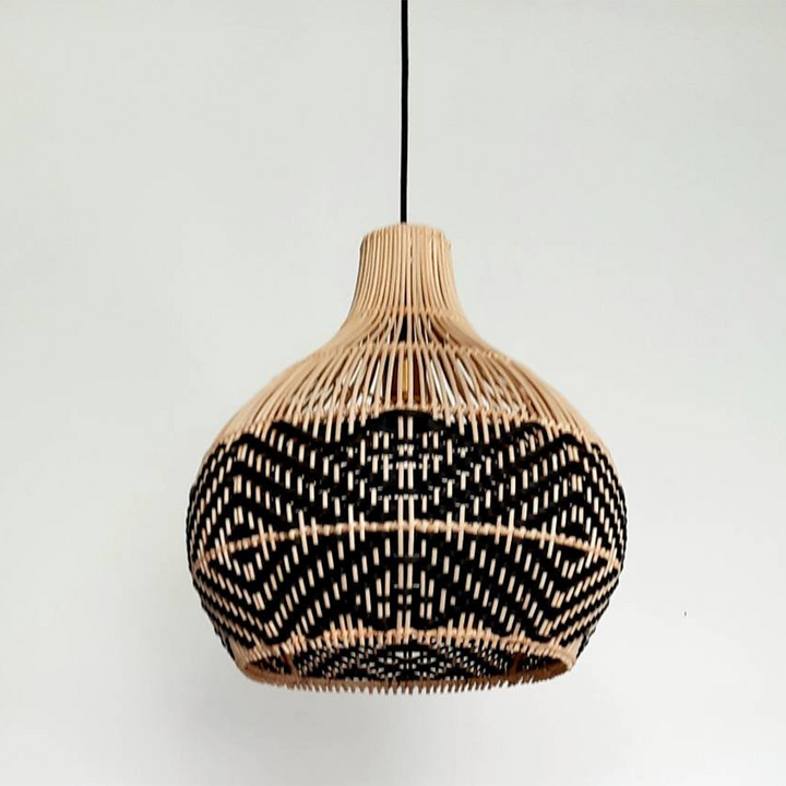 Vintage Ratten Handwoven Pendant Light