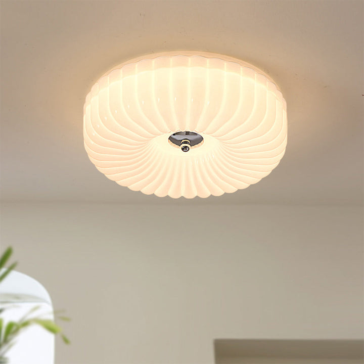 Vinatge Bauhaus Cream Glass Ceiling Light