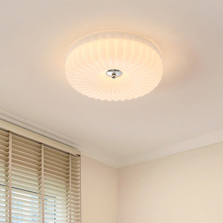 Vinatge Bauhaus Cream Glass Ceiling Light