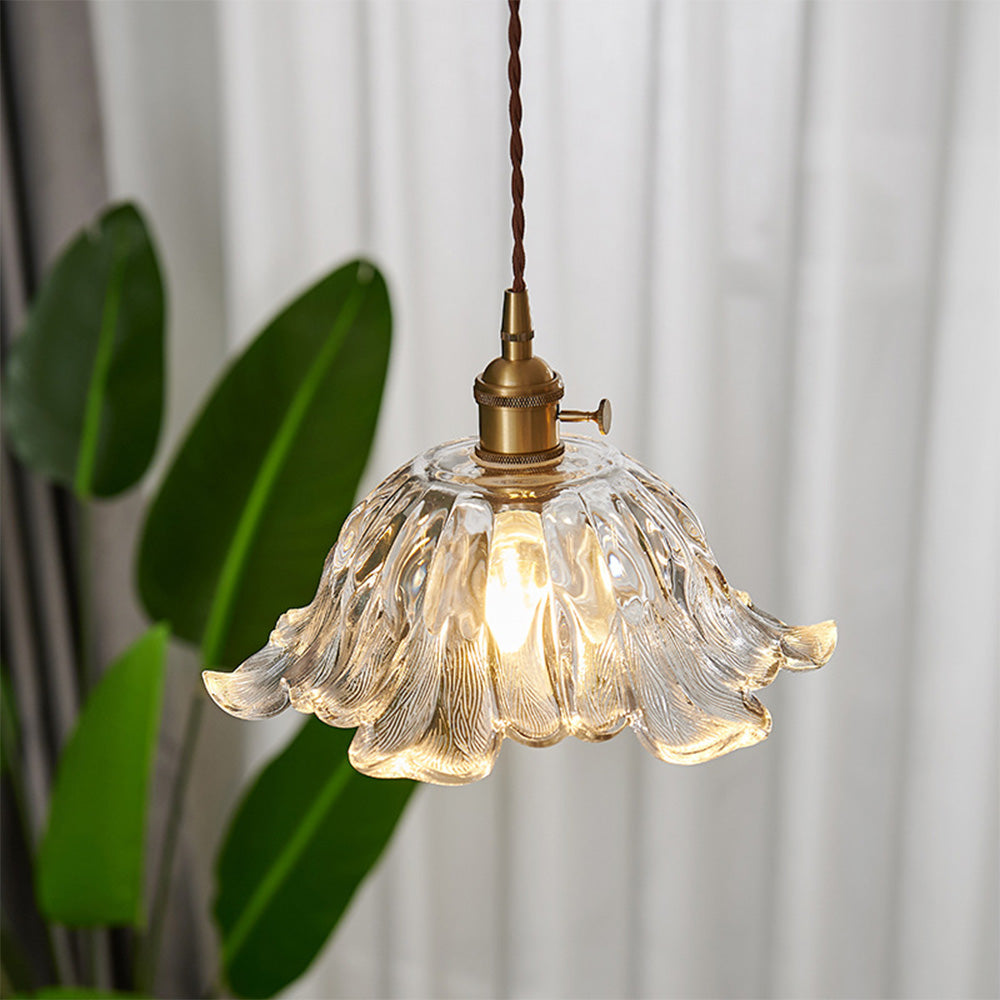 Creative Flower Clear Glass Pendant Light