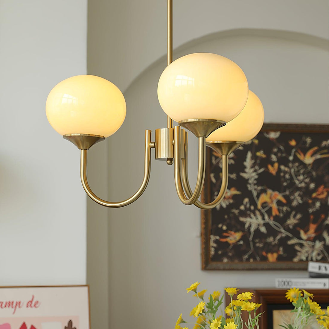 Bubble Pink Glass Marshmallow Chandelier