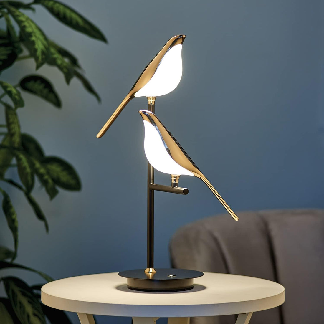 Golden Bird Table Lamp for Bedroom