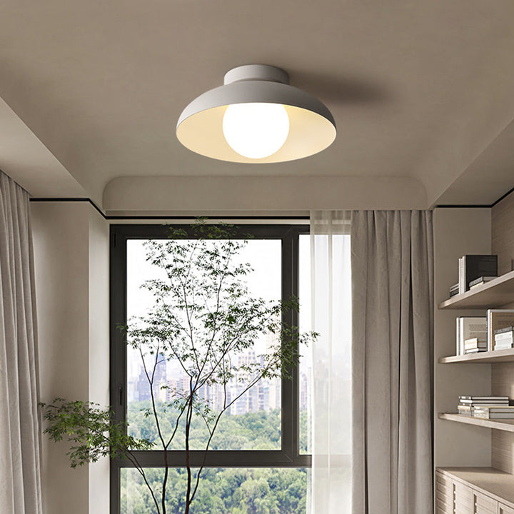 Contemporary Metal Semi Flush Ceiling Light for Hallway