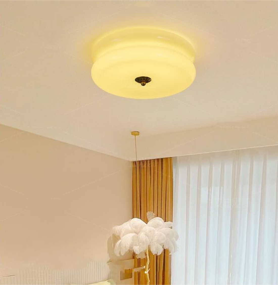 Art Deco Cream Cake Ceiling Light