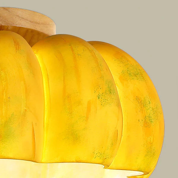 Yellow Pumpkin Ceiling Light