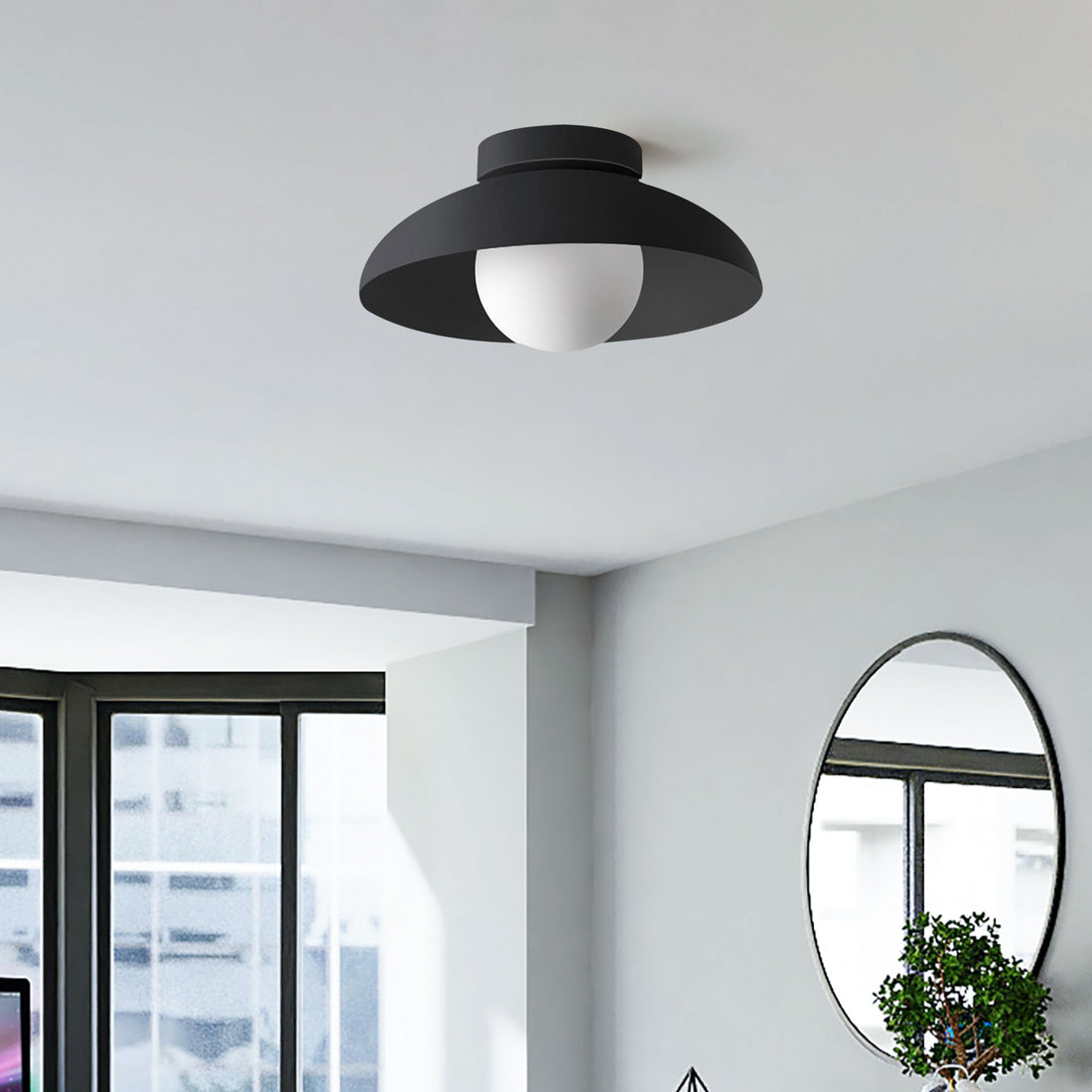 Contemporary Metal Semi Flush Ceiling Light for Hallway