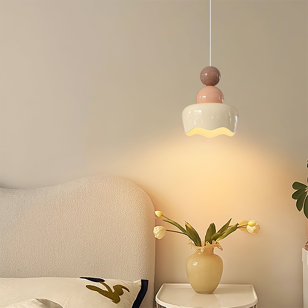 Cream Sunny Bedroom Bedside Pendant Lamp