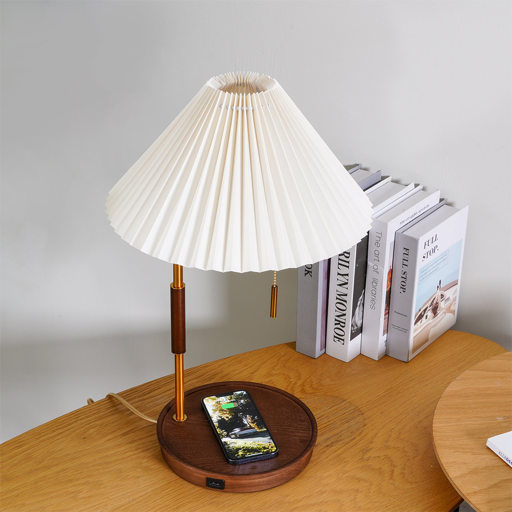 Vintage Wooden Table Lamp