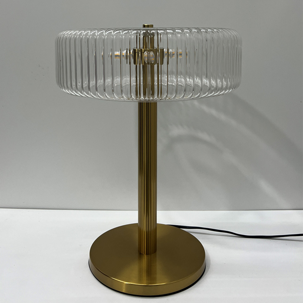 Contemporary Gold Glass Bedroom Table Lamp