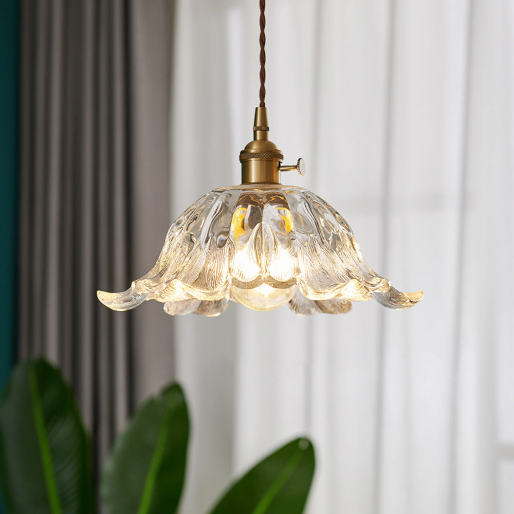 Creative Flower Clear Glass Pendant Light