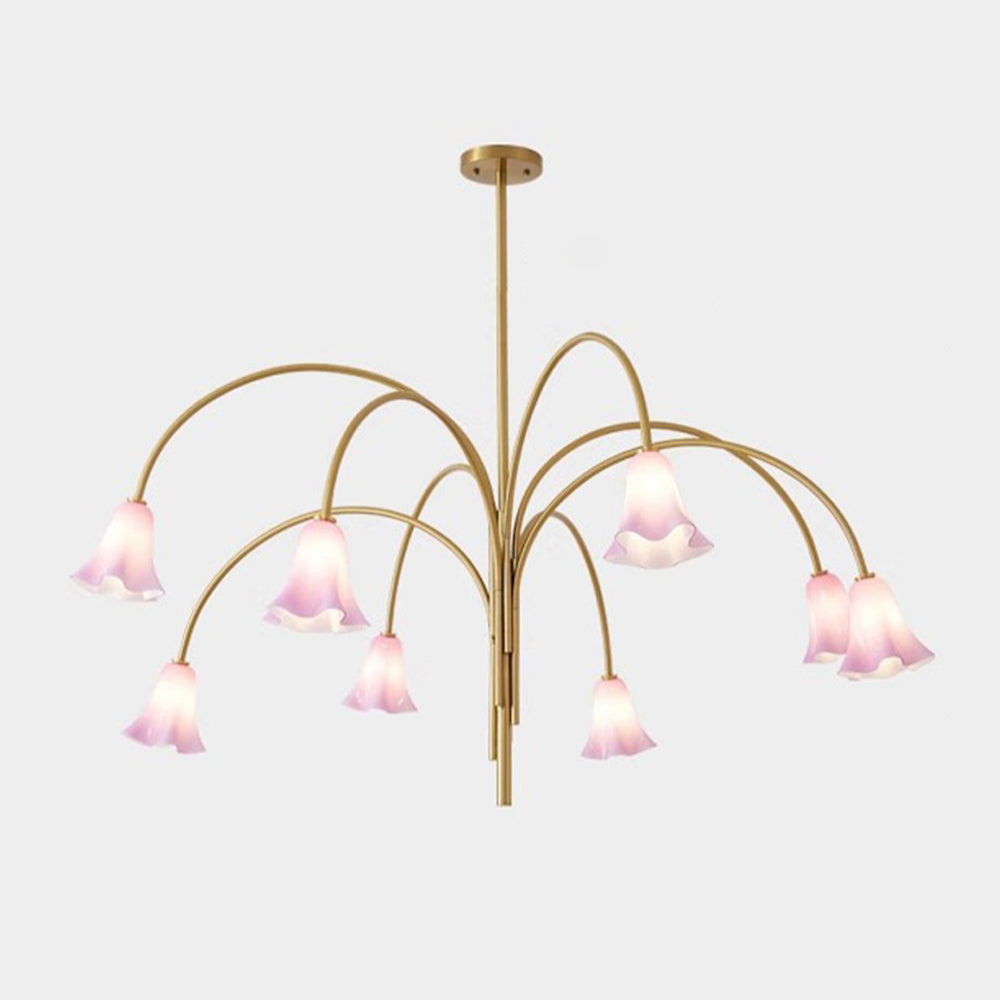 French Vintage Glass Flower Bedroom Chandelier Bauhaus Chandeliers