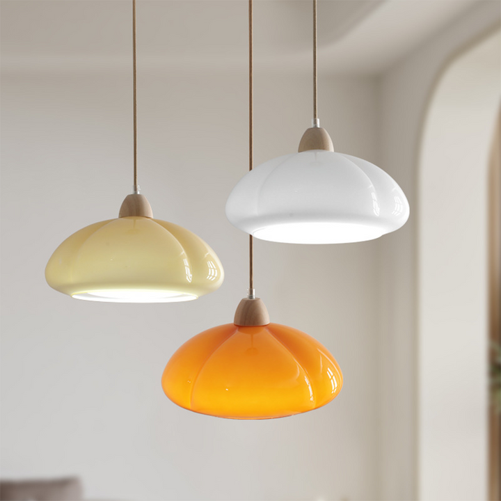 Vintage Glass Pumpkin Pendant Light