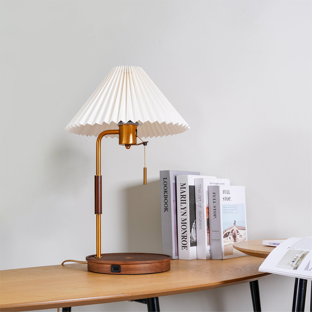 Vintage Wooden Table Lamp