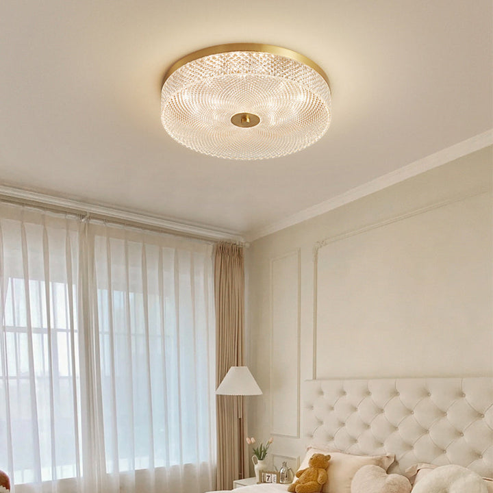 Modern Simple Crystal Copper Ceiling Light