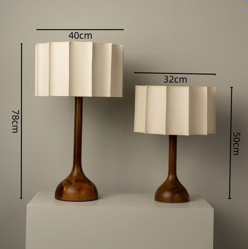 Retro Walnut Fabric Table Lamp