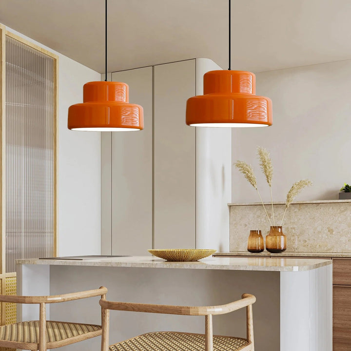 Bauhaus Vintage Orange Warm Pendant Light For Dining Room