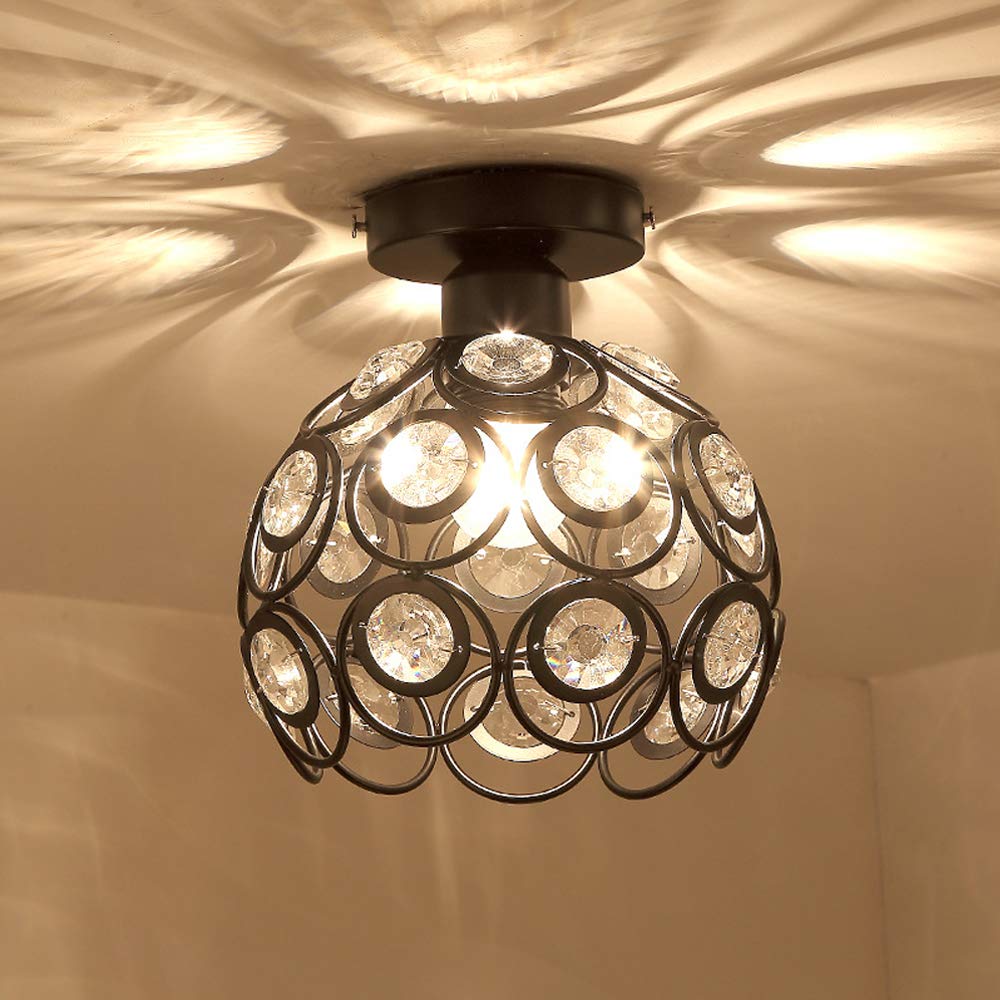 Art Gold Crystal Glass Hallway Ceiling Light