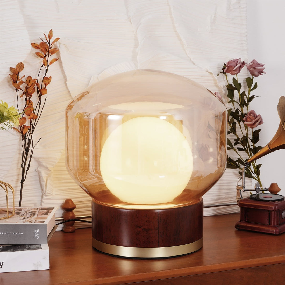 Modern Rigel Round Glass Table Light