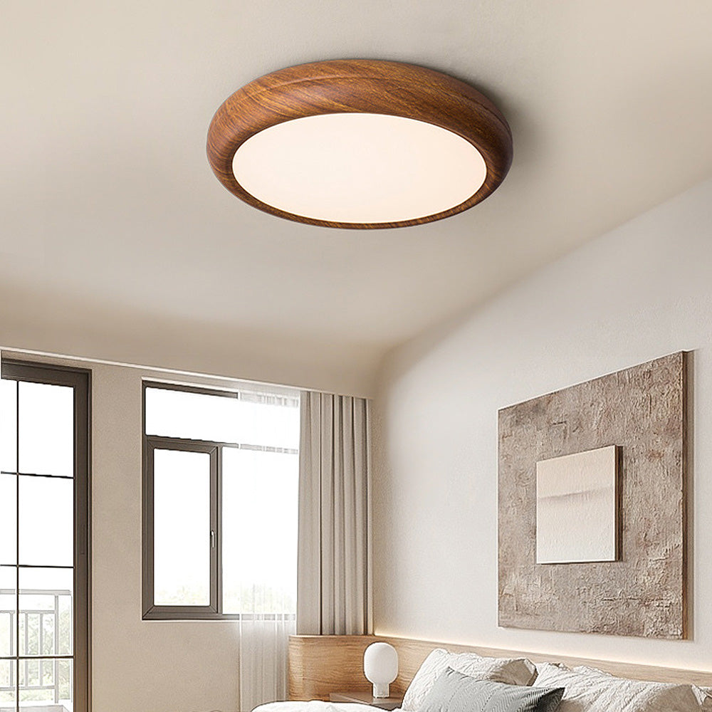 Scandinavian Wood LED Round Ceiling Lamp