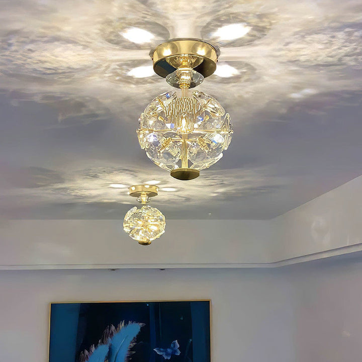 Medieval LED Crystal Ball Shape Ceiling Light