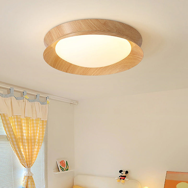 Natural LED Wood Grain Ceiling Light