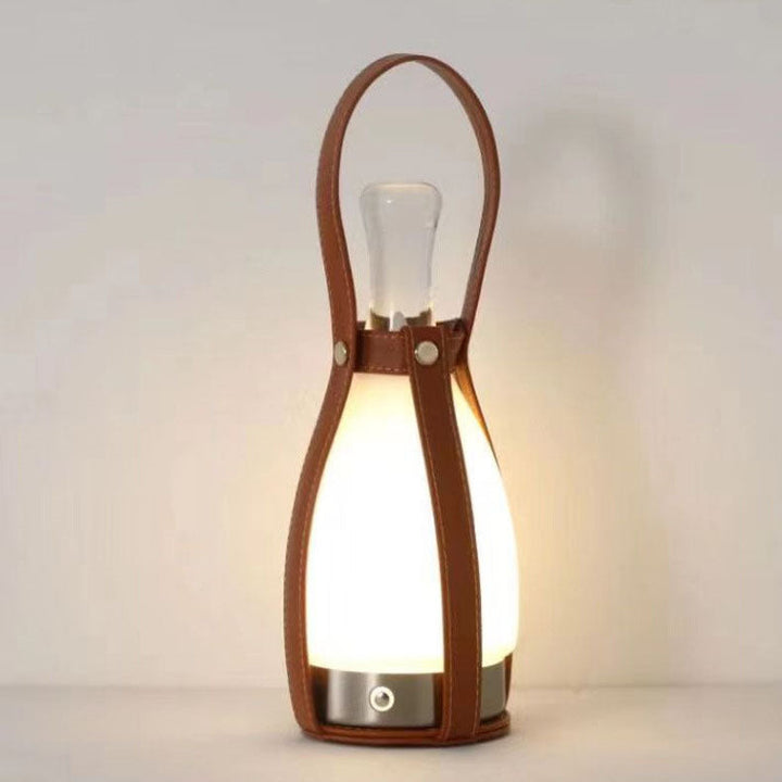 Bell Portable Leather Glass Table Lamp