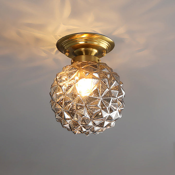 Contemporary Clear Glass Ball Hallway Ceiling Light