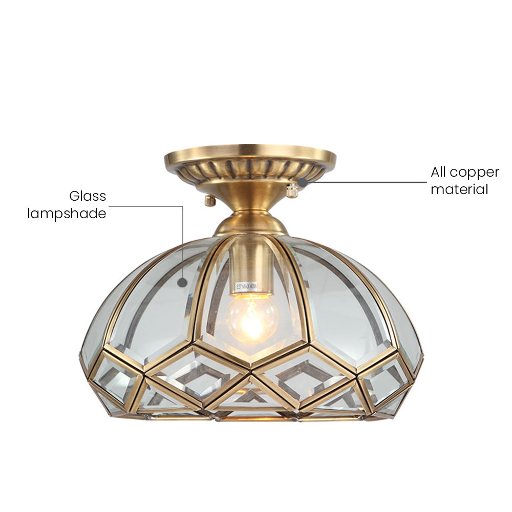 Medieval Copper Geometry Ceiling Hallway Light