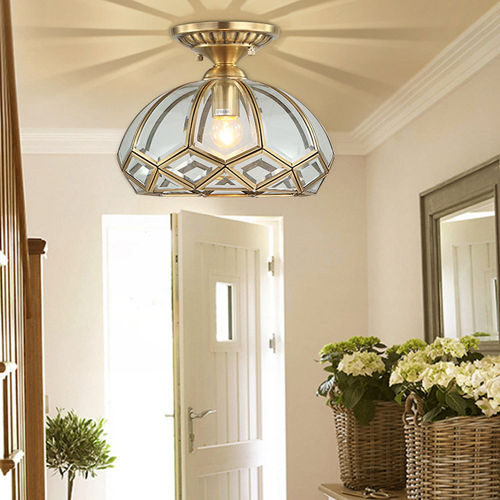 Medieval Copper Geometry Ceiling Hallway Light