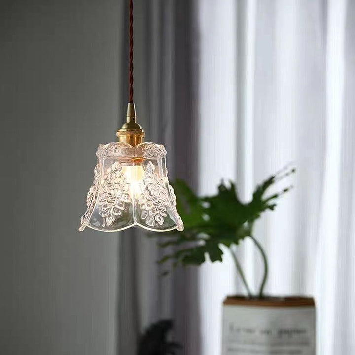 Vintage Mini Glass Clear Pendant Light