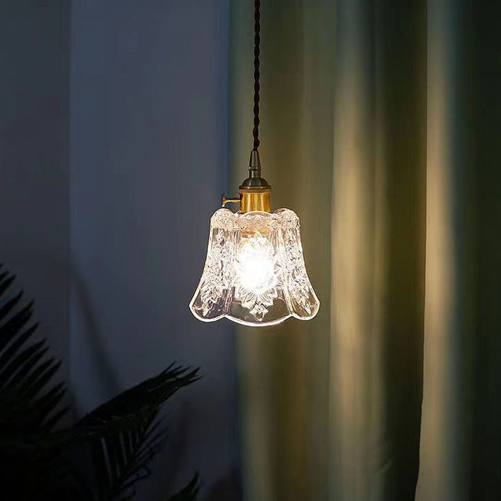 Vintage Mini Glass Clear Pendant Light