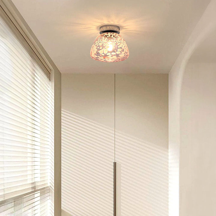 Modern Pink Glass Hallway Ceiling Light