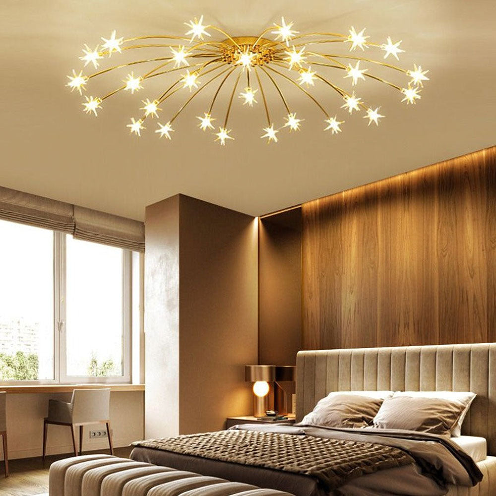 Luxury Star Glass Bedroom Ceiling Light