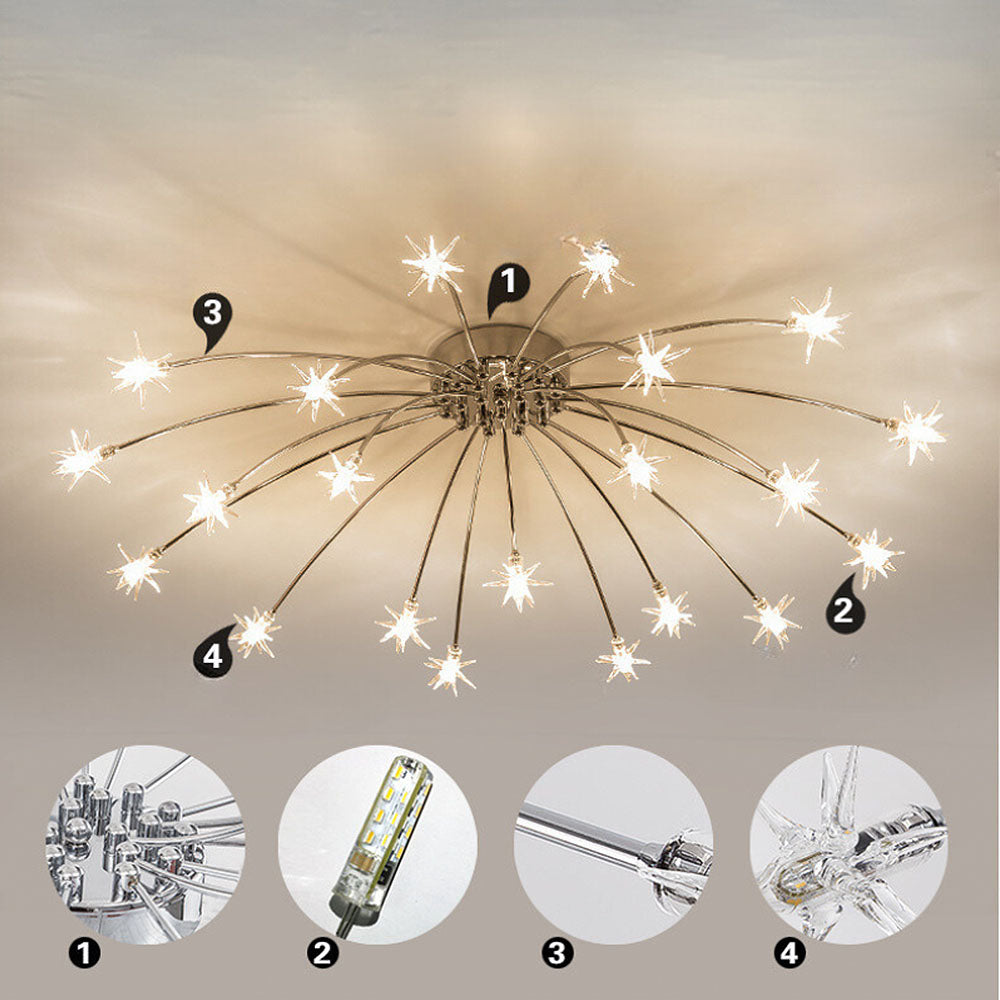 Luxury Star Glass Bedroom Ceiling Light