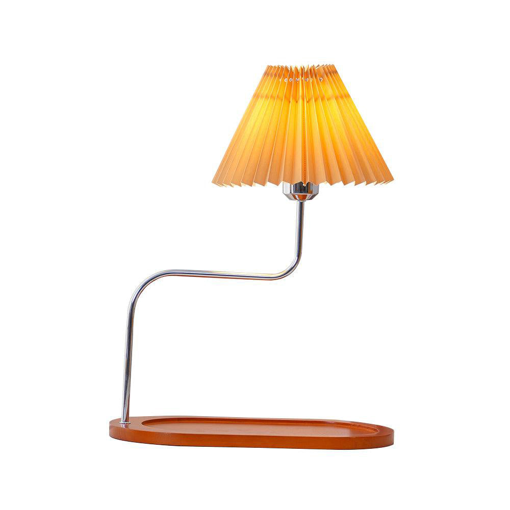 Solid Wood Retro Style Umbrella Shaped Table Lamp