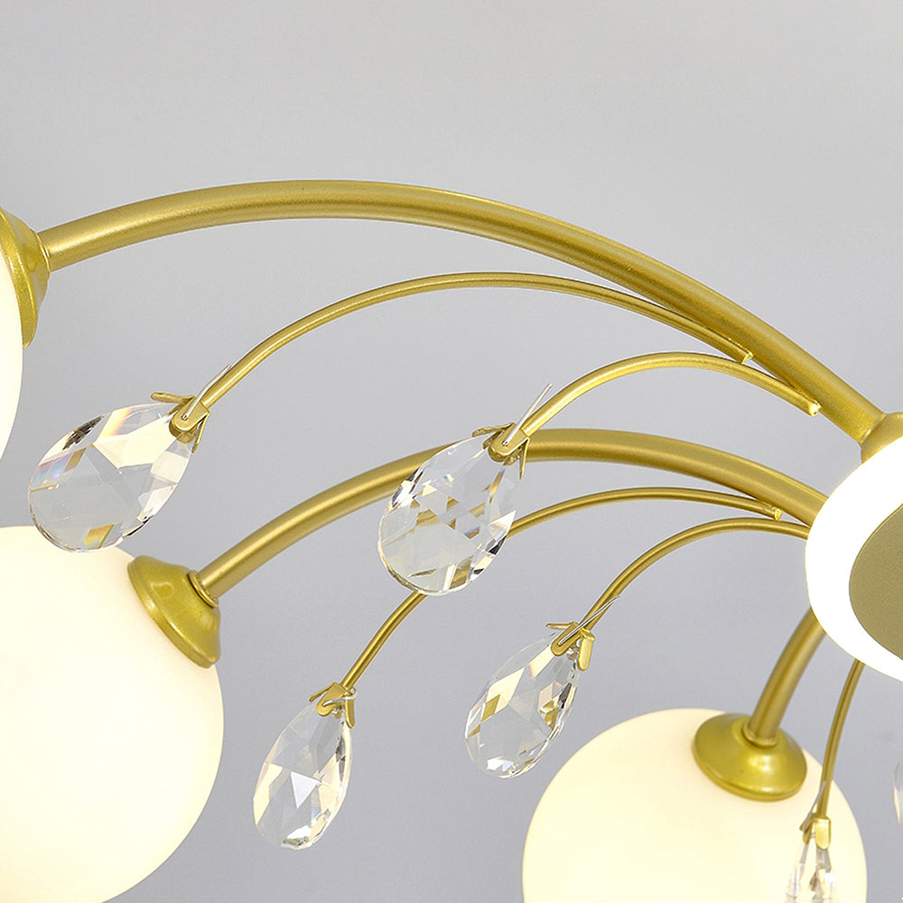 Luxurious Gold Glass Raindrop Chandeliers