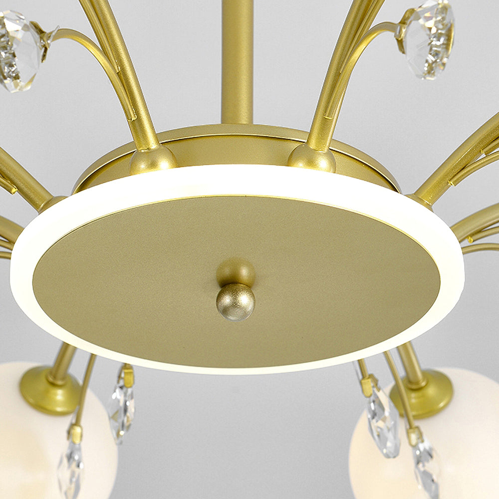 Luxurious Gold Glass Raindrop Chandeliers