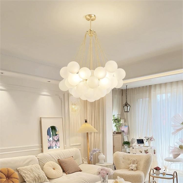 Bubble Chandelier Nordic Frosted Glass Ball Chandelier for Dining Room