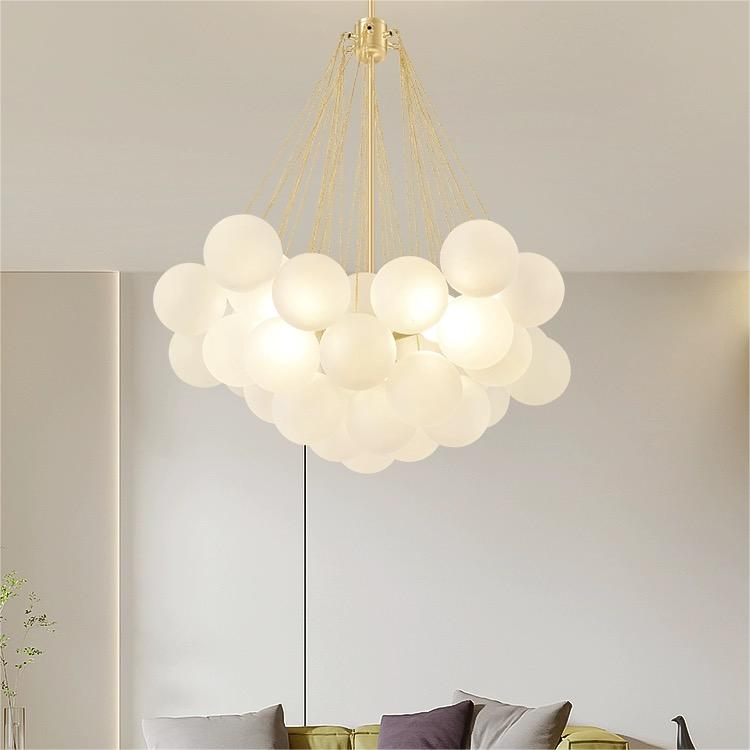 Bubble Chandelier Nordic Frosted Glass Ball Chandelier for Dining Room