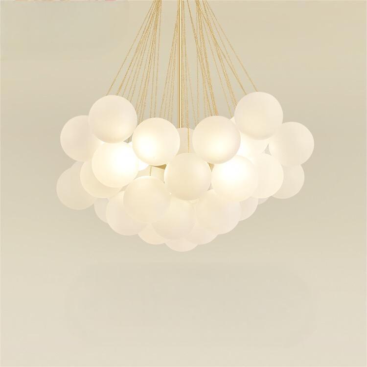 Bubble Chandelier Nordic Frosted Glass Ball Chandelier for Dining Room