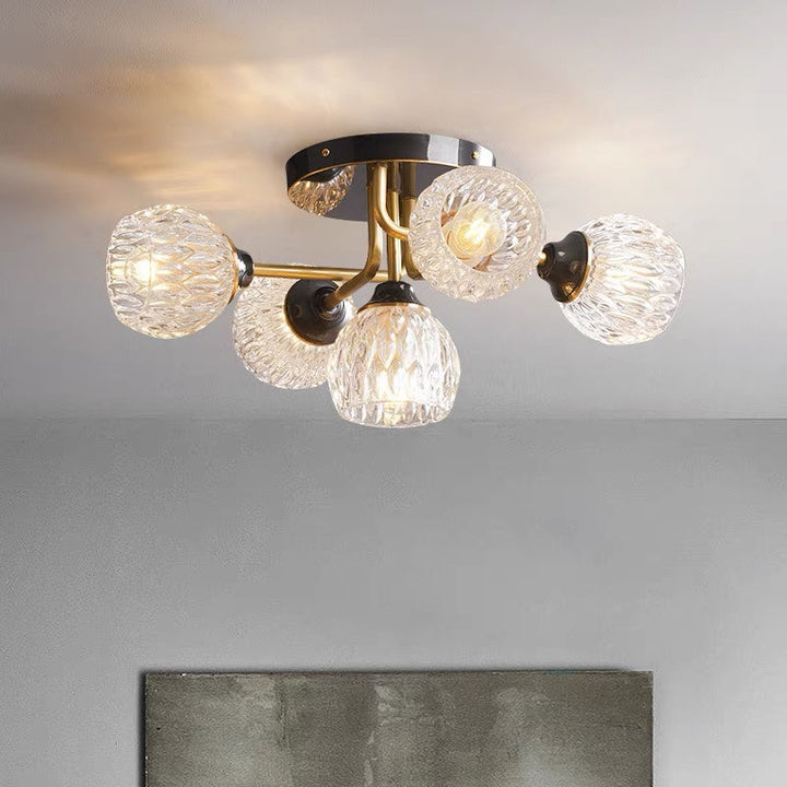 Luxury Copper Semi Flush Ceiling Light