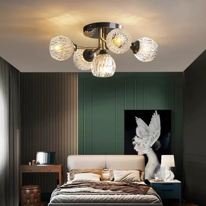 Luxury Copper Semi Flush Ceiling Light