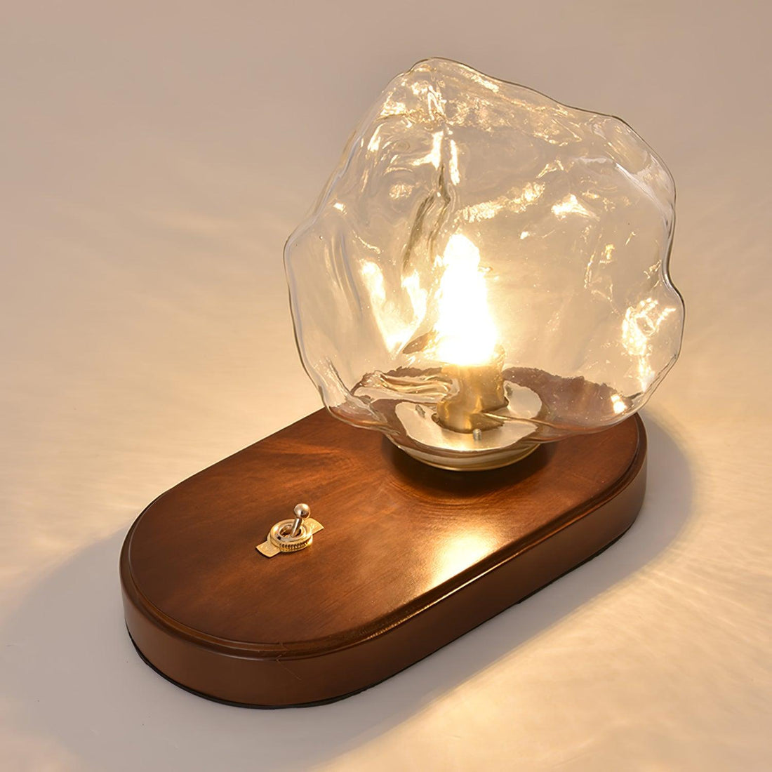 Modern Ice Stone Glass Bedroom Table Lamp