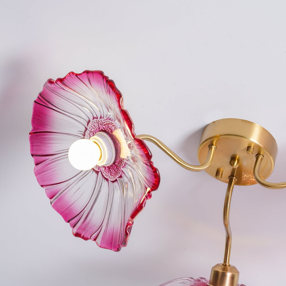 Vintage Lotus Leaf Glass Ceiling Light