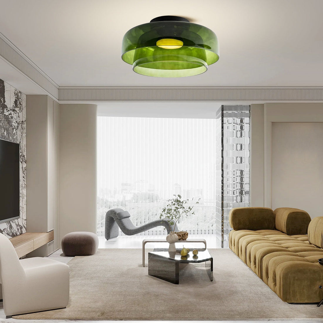 Creative Multi-Layer Glass Living Room Ceiling Light