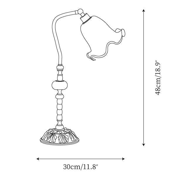 Nouveau Fashion Floral Brass Table Lamp