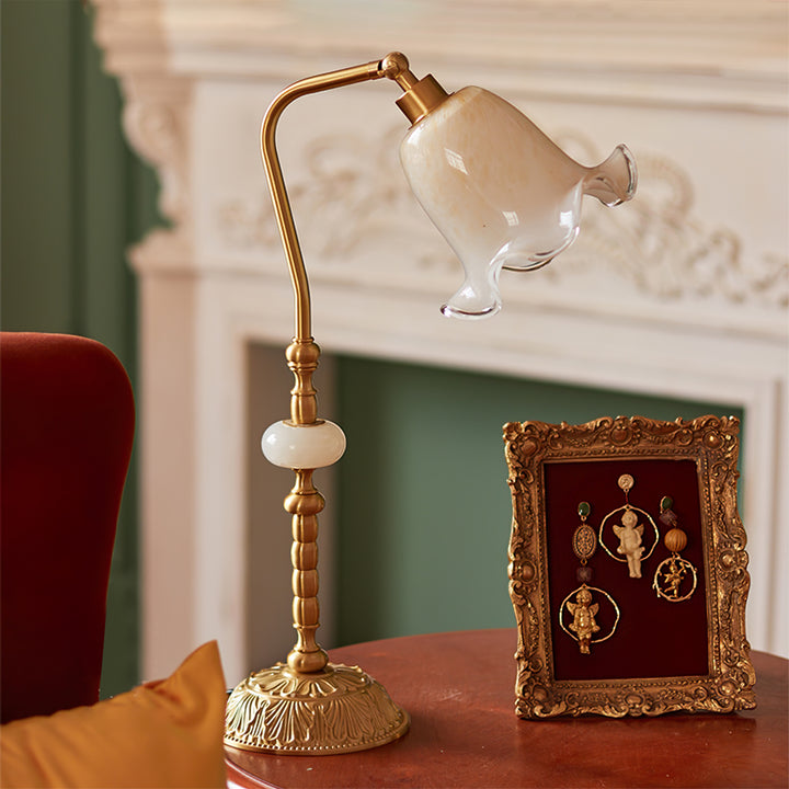 Nouveau Fashion Floral Brass Table Lamp