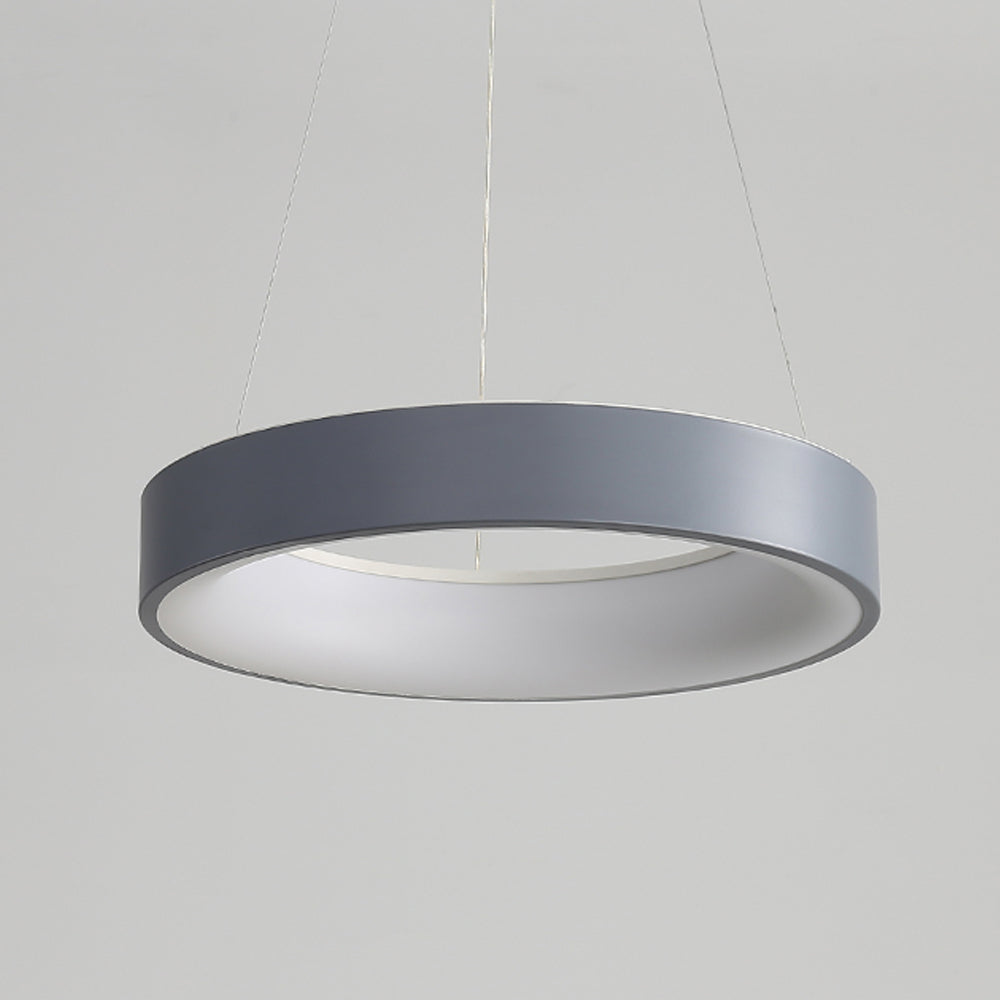 White LED Ribbed Hoop Pendant Ceiling Lights