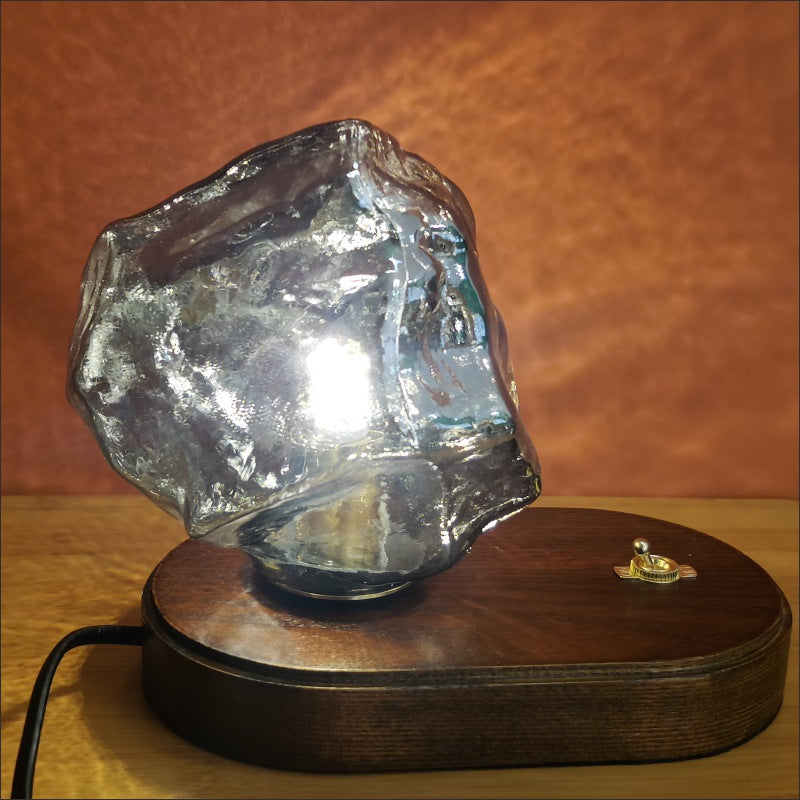 Modern Ice Stone Glass Bedroom Table Lamp