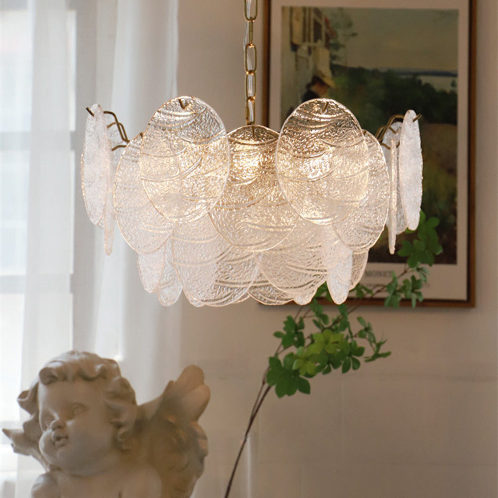 Glass Disc Pendant Light Large Ice Glass Chandelier